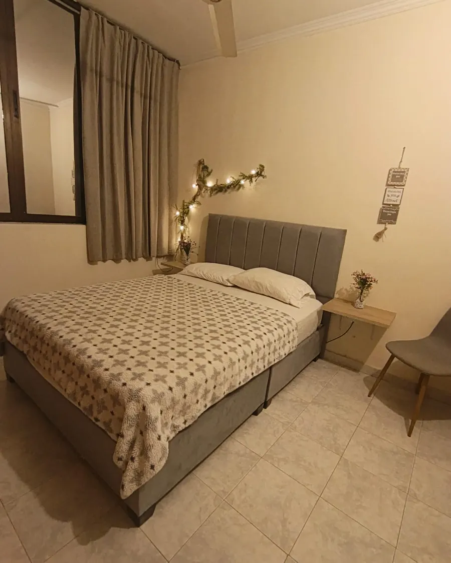 Bedroom with a double bed